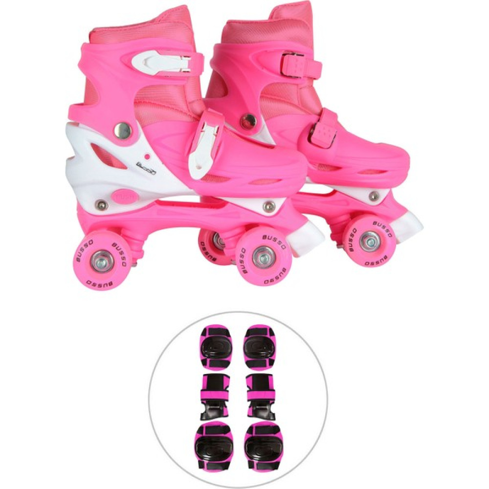 Spor Byfit Dört Tekerlekli Pembe Güvenlik Pateni + 3'lü Koruyucu Set Paten Fiyatı