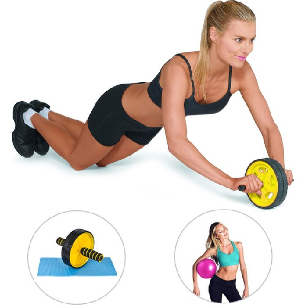 Spor Byfit Karın Kası Egzersiz Tekeri + Pilates Denge Topu - 2'li Set Kondisyon Aletleri Fiyatı