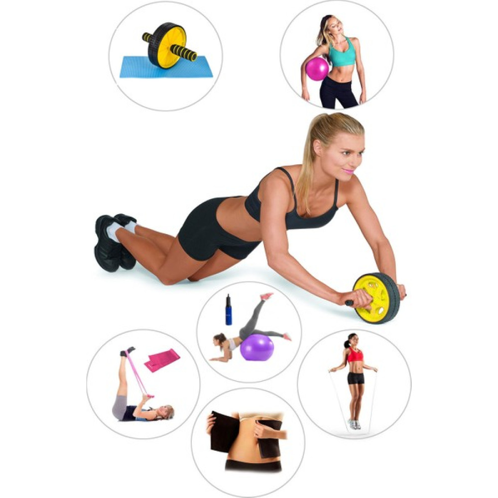 Spor Byfit Karın Kası Tekeri + Pilates Topu + Denge Topu + Band + Atlama Ipi + Termal Kemer-7'li Set Kondisyon Aletleri Fiyatı