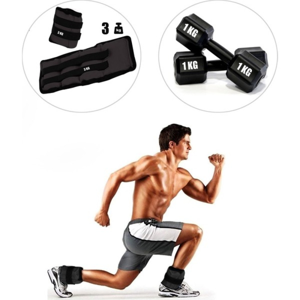Spor Byfit Siyah El Veya Ayak Bileği Ağırlığı + 1 kg Dambıl Set Hediyeli Dambıllar & El / Ayak Ağırlıkları Fiyatı