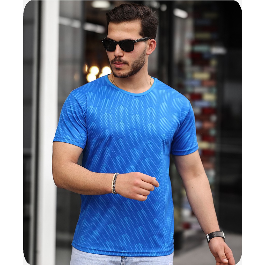 Spor Life Mens Style Sıfır Yaka Desenli Performans T-Shirt Giyim & İç Giyim Fiyatı