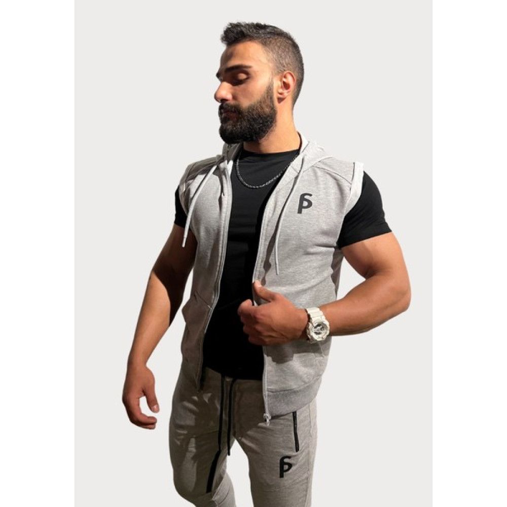 Sporcum Erkek Regularfit Kapüşonlu Fermuarlı Kolsuz Gri Spor Yelek – Comfort Serisi HBEYLKCMFRT1001 Erkek Yelek Fiyatı