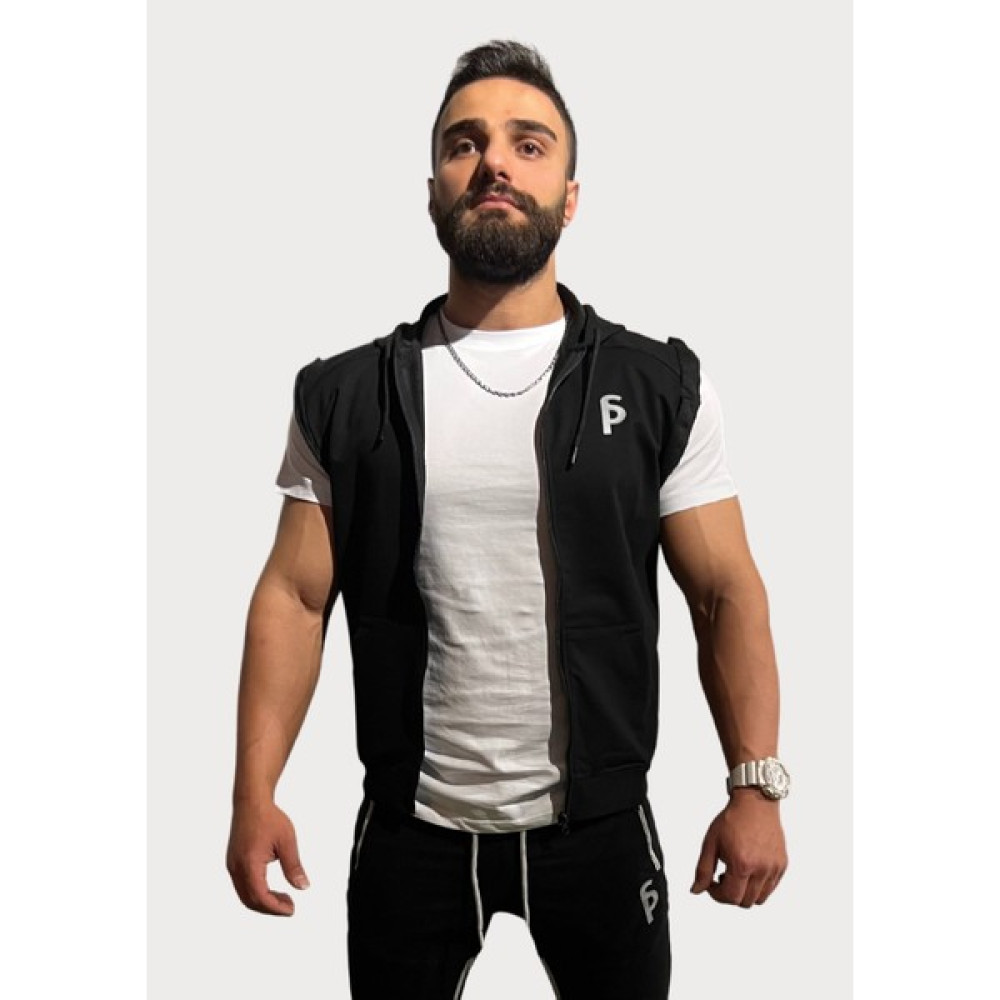 Sporcum Erkek Regularfit Kapüşonlu Fermuarlı Kolsuz Siyah Spor Yelek – Comfort Serisi HBEYLKCMFRT1001 Erkek Yelek Fiyatı
