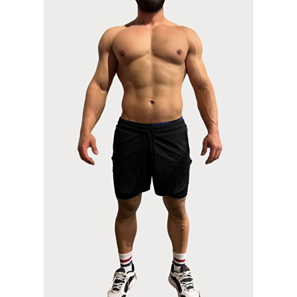 Sporcum Erkek Running Çift Katmanlı Taytlı Siyah Spor Şort – Titan Serisi HBESRTTTN1001 Erkek Şort Fiyatı