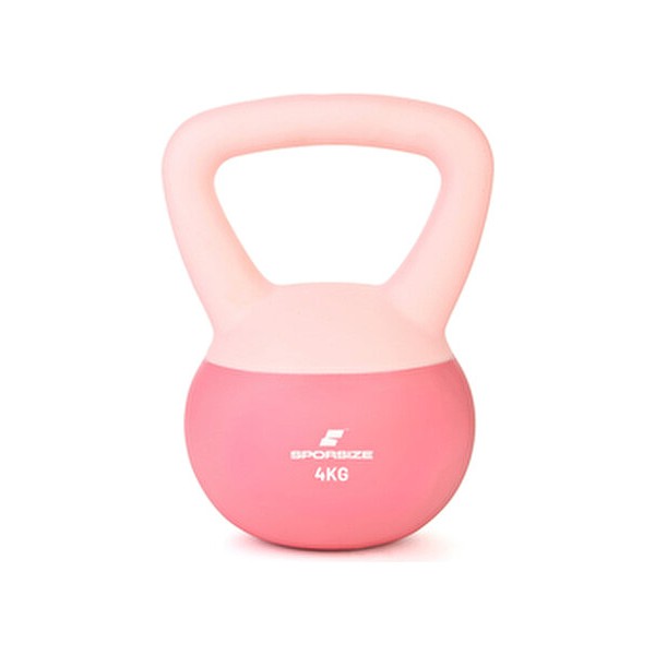 Sporsize Soft Kettlebell 4kg - Pembe Kauçuk Malzeme ile Evde Spor Aleti ve Kaymaz Tutuş Diğer Fiyatı