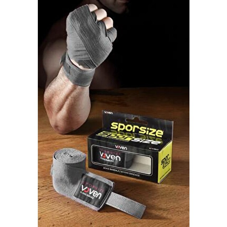 Sporsize Voven Boxing Muay Thai Bandage Blue Boks Bandajı Muay Thai Bandajı El Sargısı Gri 3,5 Metre Diğer Fiyatı
