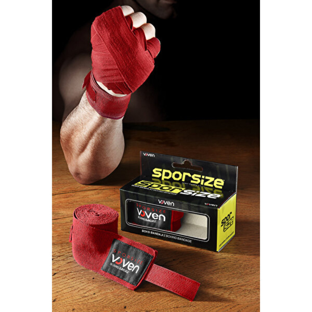 Sporsize Voven Boxing Muay Thai Bandage Boks Bandajı Muay Thai Bandajı El Sargısı 3,5 Metre Kırmızı Diğer Spor Ürünleri Fiyatı