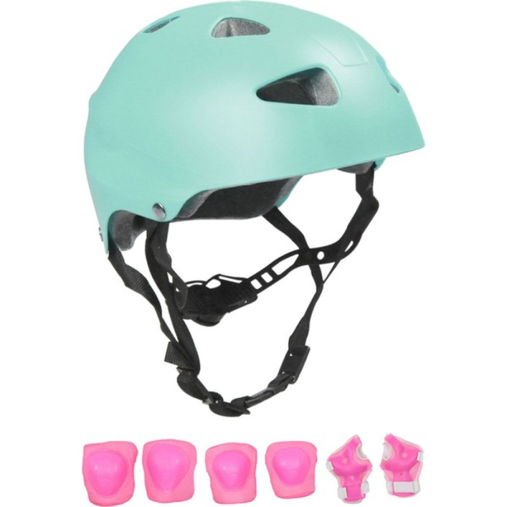 Sportaj Turkuaz Çocuk Kaskı Spor Koruyucu Kask Pembe Dizlik Dirseklik Donanım Seti Bisiklet Scooter Paten Açık Hava, Deniz ve Spor Oyuncakları Fiyatı