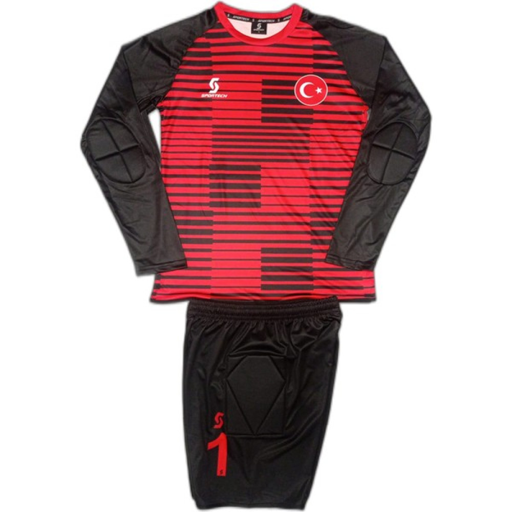 Sportech Sünger Destekli Kaleci Forma Takımı, Kırmızı-Siyah K0142 Futbol Malzemeleri Fiyatı