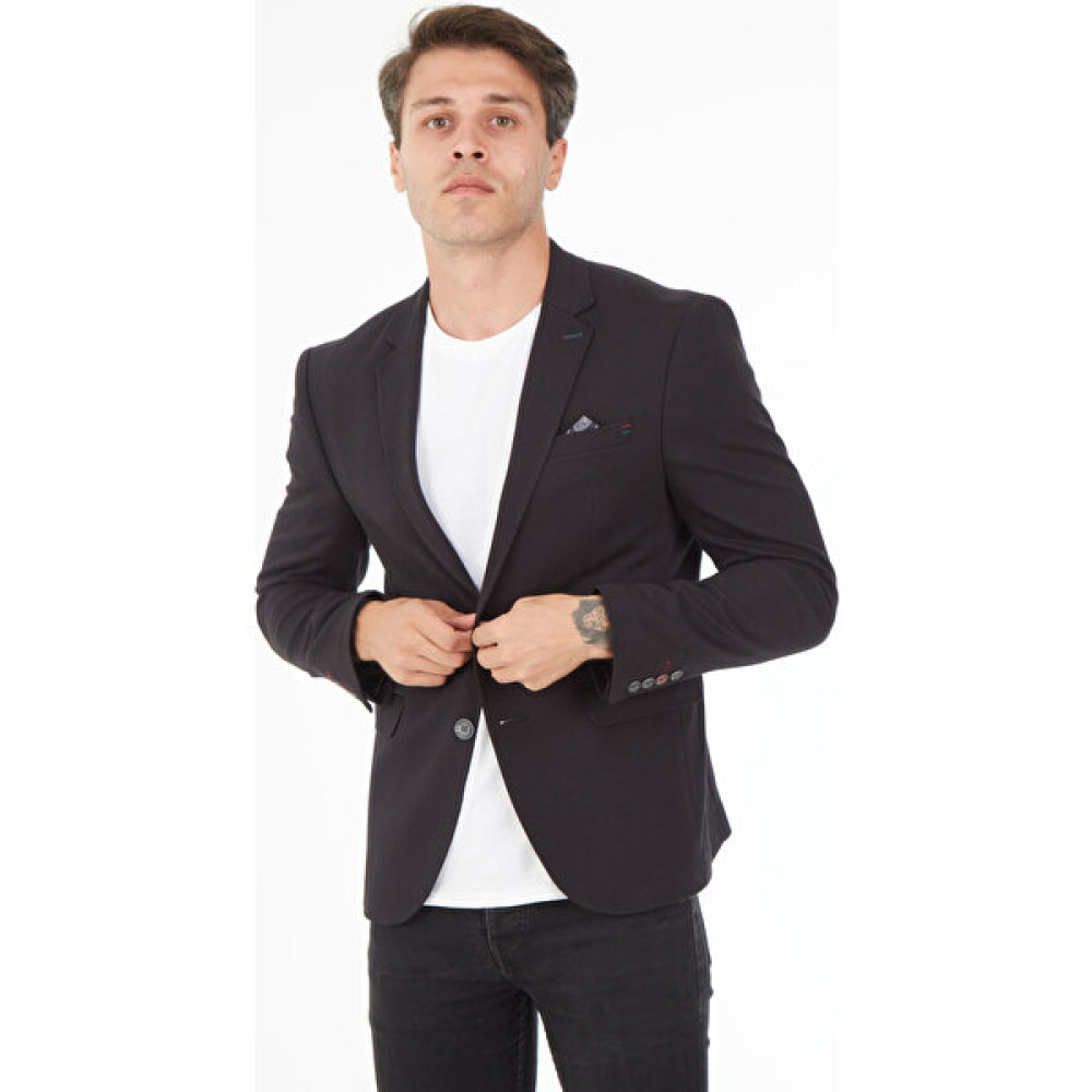 SPOSO 5116 Dar Kalıp Siyah Erkek Blazer Ceket Erkek Ceket Fiyatı