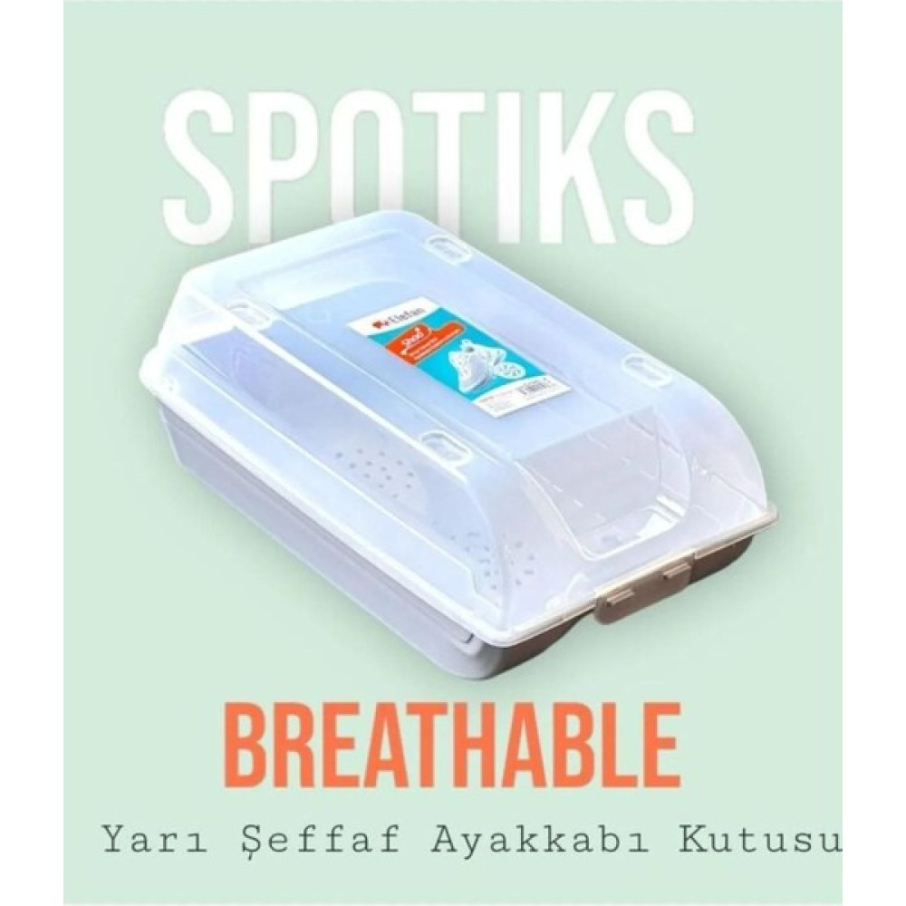 Spotiks Hava Delikli Unisex Yarı Şeffaf Ayakkabı Saklama Kutusu (1 Adet) Ayakkabı Saklama Kutusu Fiyatı