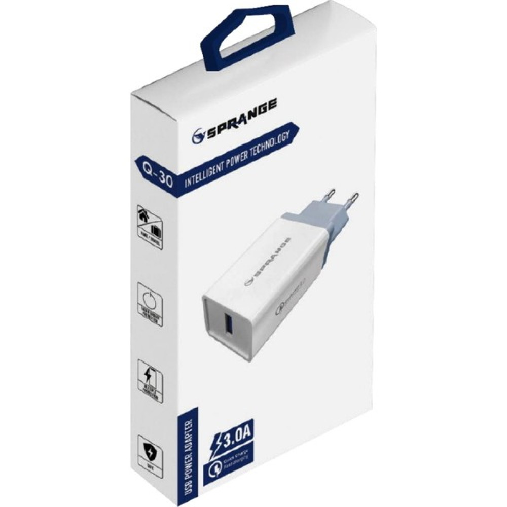 Sprange Qualcomm 3.0 USB Şarj Cihazı -18W (Max 23W)-Q30 - Beyaz Cep Telefonu Şarj Cihazı Fiyatı