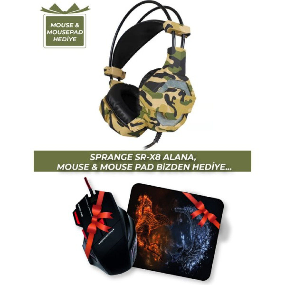 Sprange Sr-X8 108 Db/mw Mikrofonlu Oyuncu Pc Kulaklık ( Mouse & Mousepad Hediyeli ) - Renkli Kulak Üstü Kulaklık Fiyatı