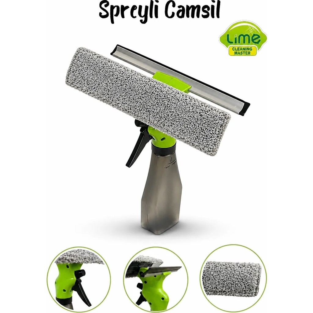 Spreyli Camsil Çekpas Deterjan Su Hazneli Silikonlu Çekçek Microfiber Araba Cam Ayna Temizleyici - 200 ml Deterjan ve Temizlik Ürünleri Fiyatı