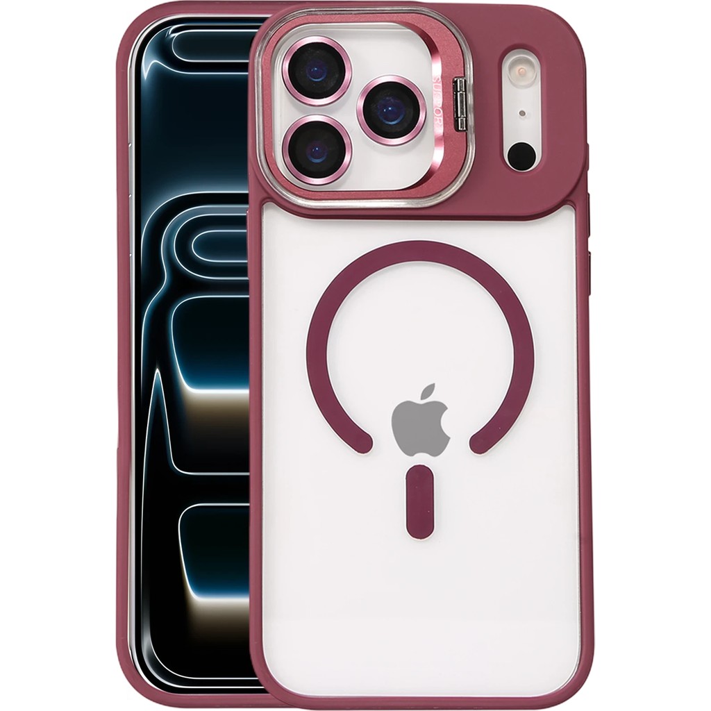 Sptrns Joko Apple Iphone 17 Pro Max Remim Lensli Magsafe Standlı Kapak - Bordo Cep Telefonu Fiyatı