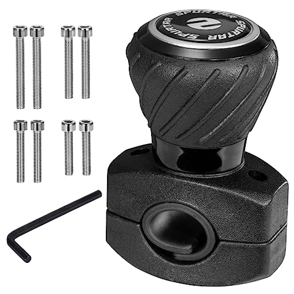 Spurtar Steering Wheel Knob, Universal Car Suicide Knob Power Handle Spinner Fit for Steering Wheel, Cars, Semi Truck, Forklifts, Tractors, Boat, and Golf Cart – Black