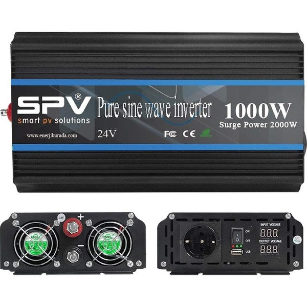 Spv Geniş Kasa 1000W 24 Volt Tam Sınus Inverter - SPV-P1000W-24 Oto Boyaları Fiyatı