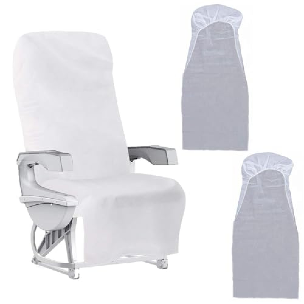 SquEqu 3 Pack Disposable Airplane Seat Cover Non-Woven Fabric Public Seat Covers Protective Wrap for Travel Trip Train Bus Rental Car Plane Office Movie Theatre Cinema Oversea Flight (3) Car Seat Cover Fiyatı