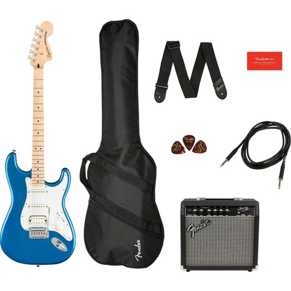 Squier Affinity Strat HSS Frontman 15G Lake Placid Blue Elektro Gitar Seti - Mavi Elektro Gitarlar Fiyatı