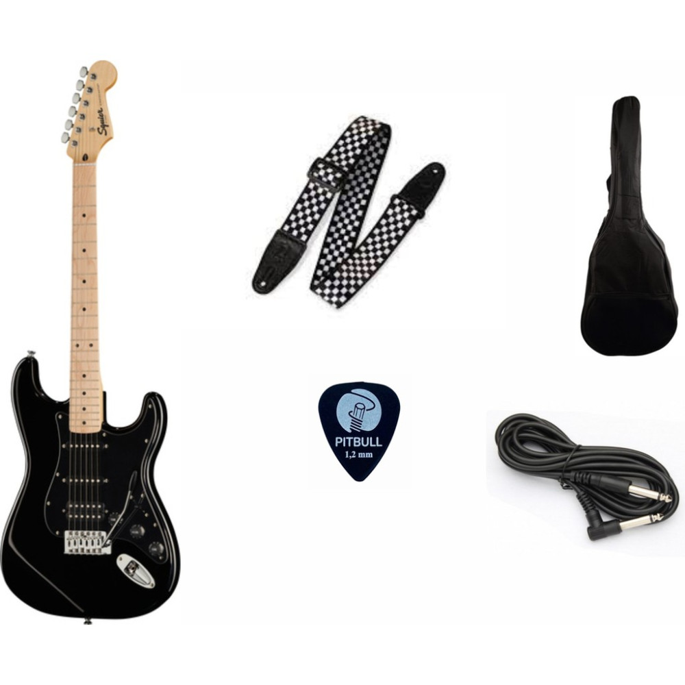 Squier Fender Squier Sonic Stratocaster Hss Black Elektro Gitar Seti Klasik Gitarlar Fiyatı