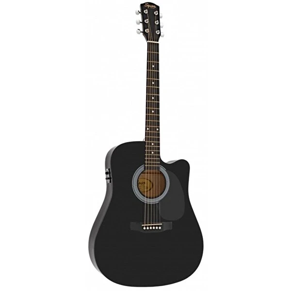 Squier Sa-105Ce Dreadnought Cutaway Blk Siyah Elektro Akustik Gitar Akustik Gitarlar Fiyatı
