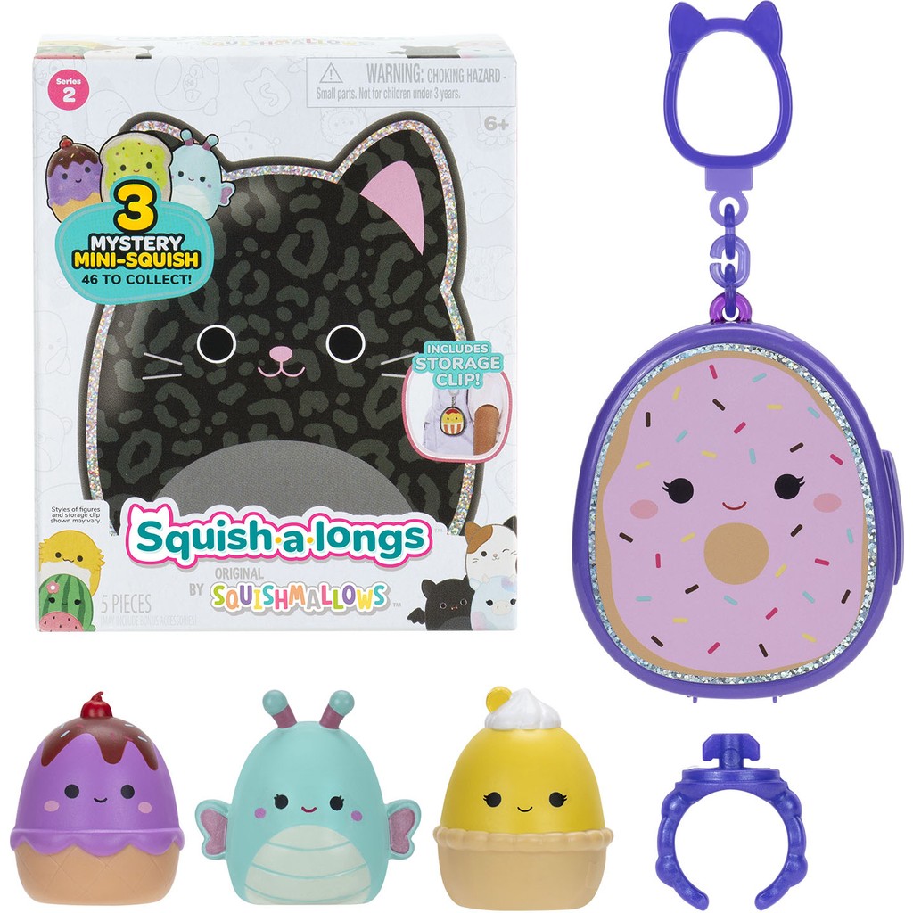 Squishmallows Squish-A-Longs 3 Figür + Yüzük Çantalı Sürpriz Paket Seri 2 - Renkli Oyun Seti Fiyatı