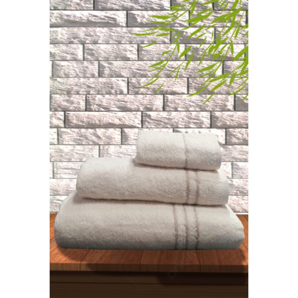 S&r 3'lü Banyo Havlu Seti - Hamam Havlu Takımı %100 Pamuk - Krem - 1 Adet Banyo Havlusu, 1 Adet El Havlusu, 1 Adet Yüz Havlusu Banyo Havlusu Fiyatı