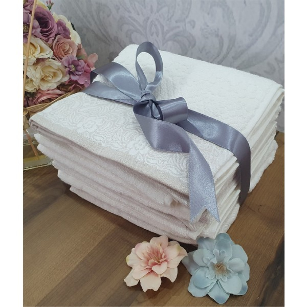 S&r Bambu Havlu Seti El-Yüz Havlusu 4'lü Çeyiz Seti 50X90 cm - 50 x 90 cm - Krem El / Yüz Havlusu Fiyatı