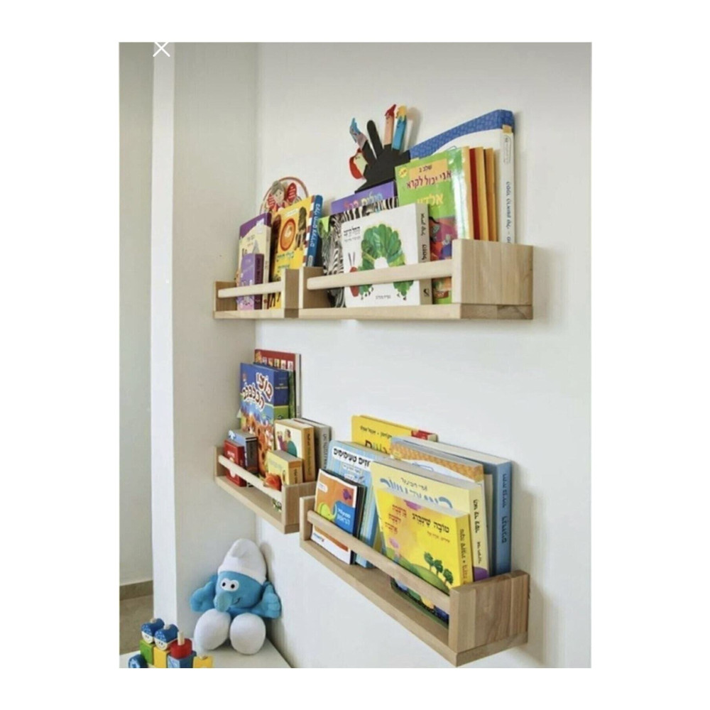 SRKYHOME CONSEPT Lngroup Montessori Çocuk Odası Duvar Rafı Ahşap Kitaplık Raf 4 Adet 40 cm Beden Bebek-Çocuk Odası Fiyatı