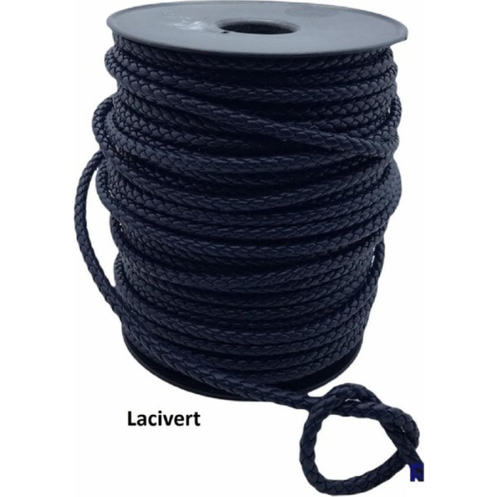 SRTfootcare Bileklik ve Anahtarlık Için Yuvarlak Örgü Suni Deri Kordon 5mm 1 Metre - 1 mt - Lacivert Saat ve Bileklik Aksesuarı Fiyatı