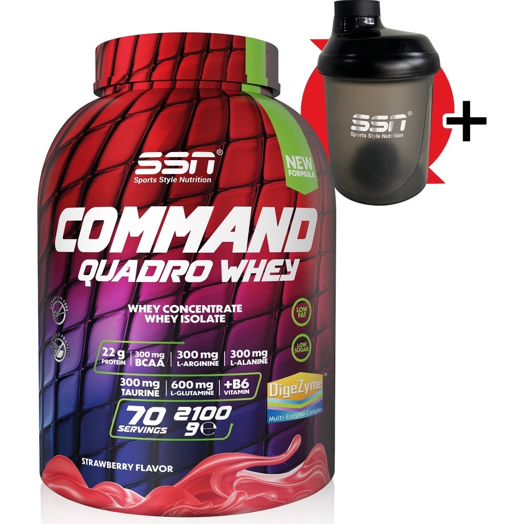 SSN Sports Style Nutrition Command Quadro Whey 2100 gr Çilek Aromalı Protein Tozu 70 Porsiyon Diğer Fiyatı
