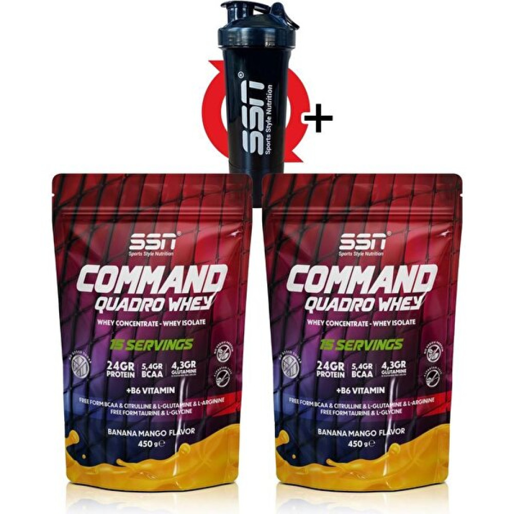 SSN Sports Style Nutrition Ssn Command Quadro Whey 30 gr x 30 Sachets 900 gr Muz Mango Protein Tozları Fiyatı