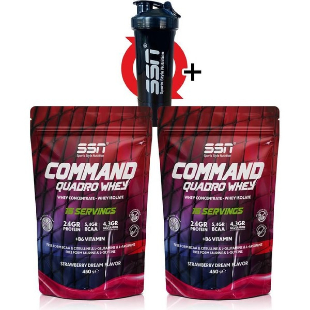 SSN Sports Style Nutrition Ssn Command Quadro Whey 30Gx30 Sachets 900G gr Çilek Protein Tozları Fiyatı