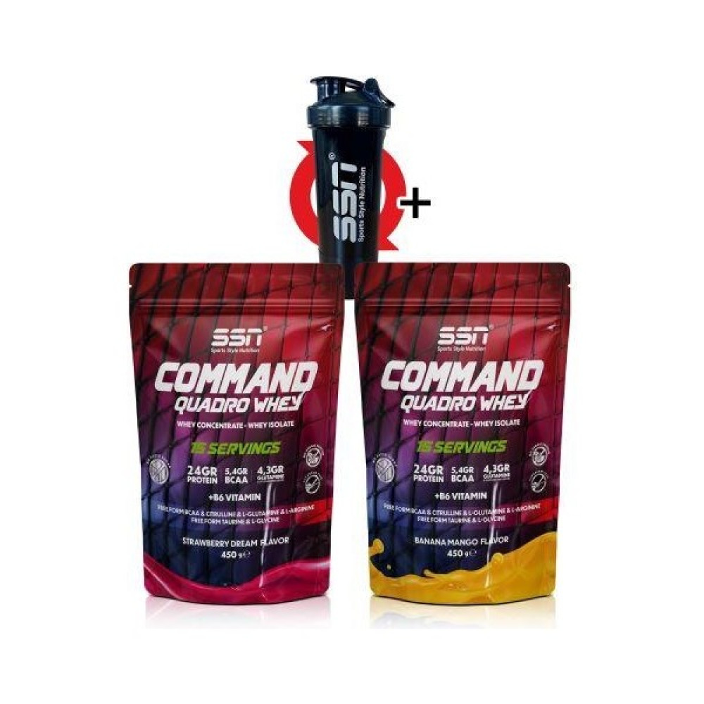 SSN Sports Style Nutrition Ssn Command Quadro Whey 900g 30 Şase Mıx Çilek Muz Mango (15*2 Doypacks) - -- Protein Tozları Fiyatı