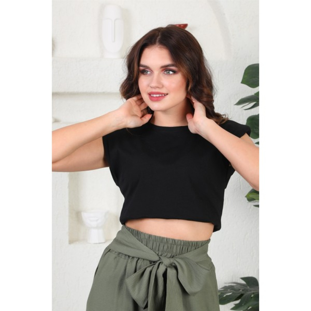 ST Conception Beli Lastik Detaylı Vatkalı Crop Bluz Fiyatı