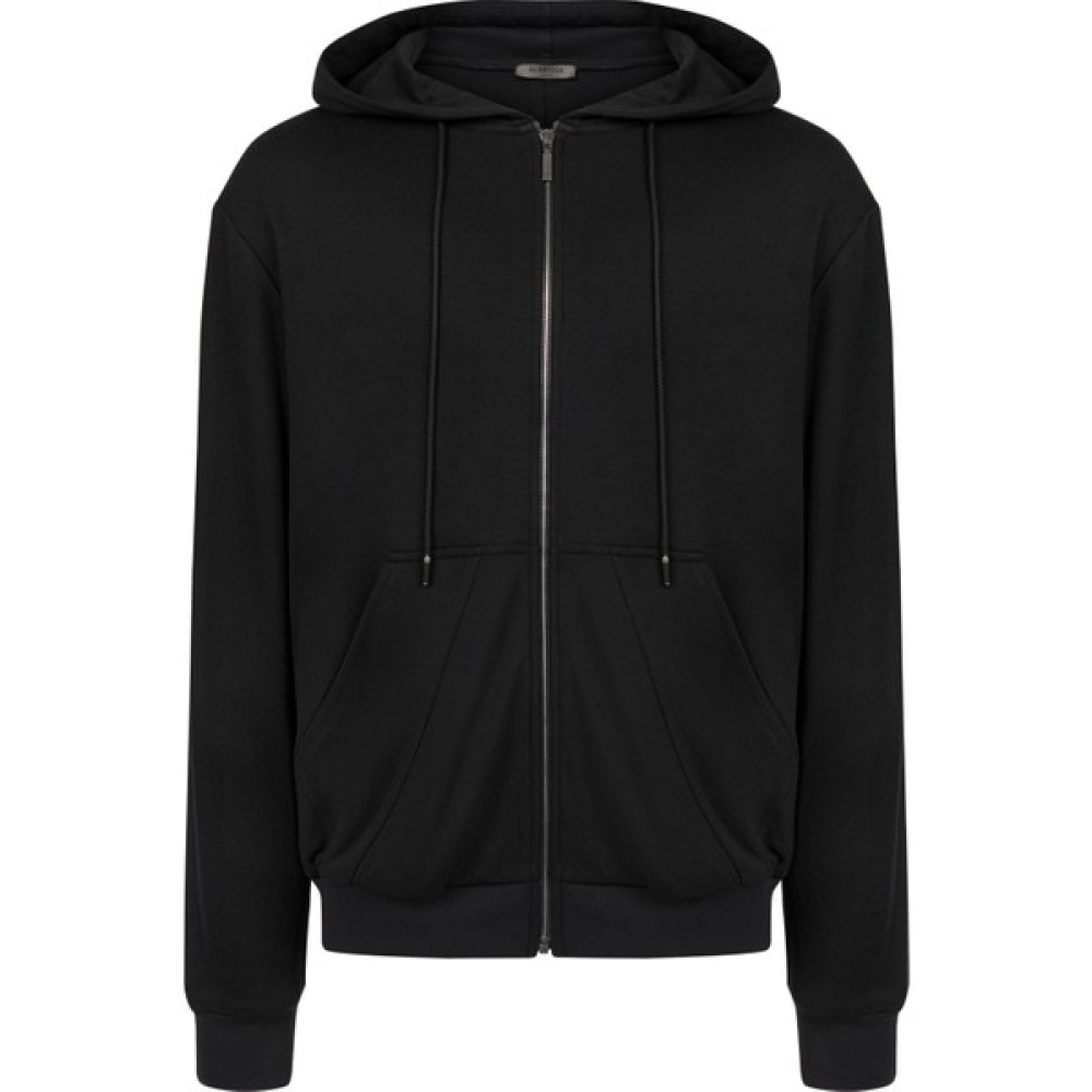 St. Regga Siyah Modal Fermuarlı Sweatshirt Erkek Sweatshirt Fiyatı