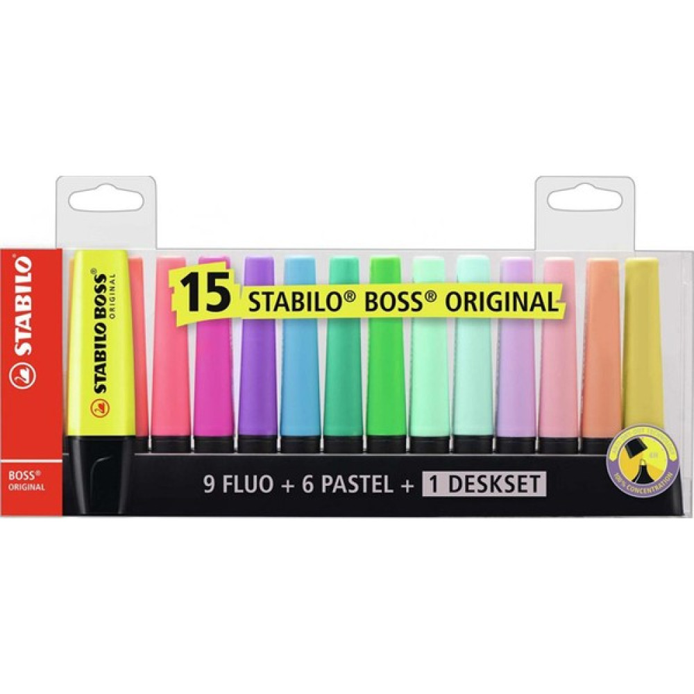 Stabilo Boss Original Deskset Işaretleme Kalemi Masa Seti 9 Fosforlu 6 Pastel 15 Renk - Renkli Fosforlu Kalem Fiyatı
