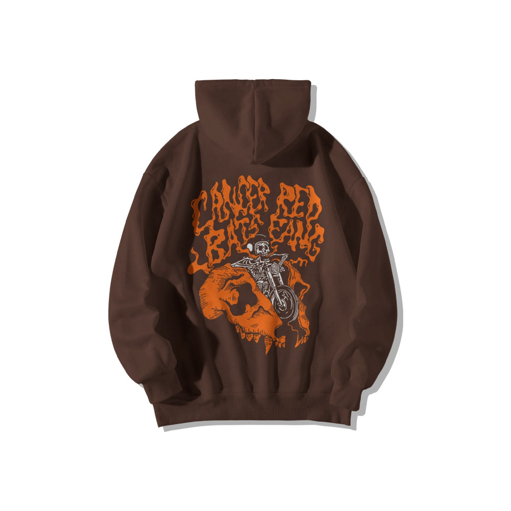 Stadium Kahverengi Unisex Oversize Kapüşonlu Kanguru Cepli Cancer Bats Red Gang Baskılı Sweatshirt Hoodie M Beden Bayan Sweatshirt Fiyatı