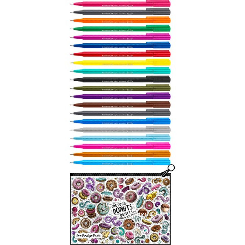 Staedtler Triplus Broadliner 0.8 mm Keçe Kalem 20 Renk Set Boyanabilir Kalem Kutu Donuts - Renkli - 20 Adet Keçe Uçlu Kalem Fiyatı