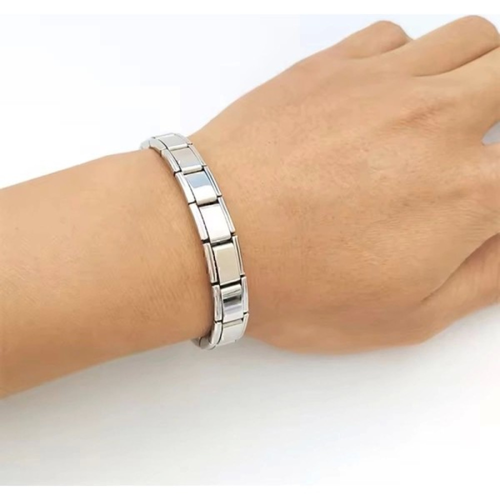 Stainles Steel 316L Orijinal Kararmaz Çelik Gümüş Renk Unisex Charmlı Bileklik 18 cm Diğer Fiyatı