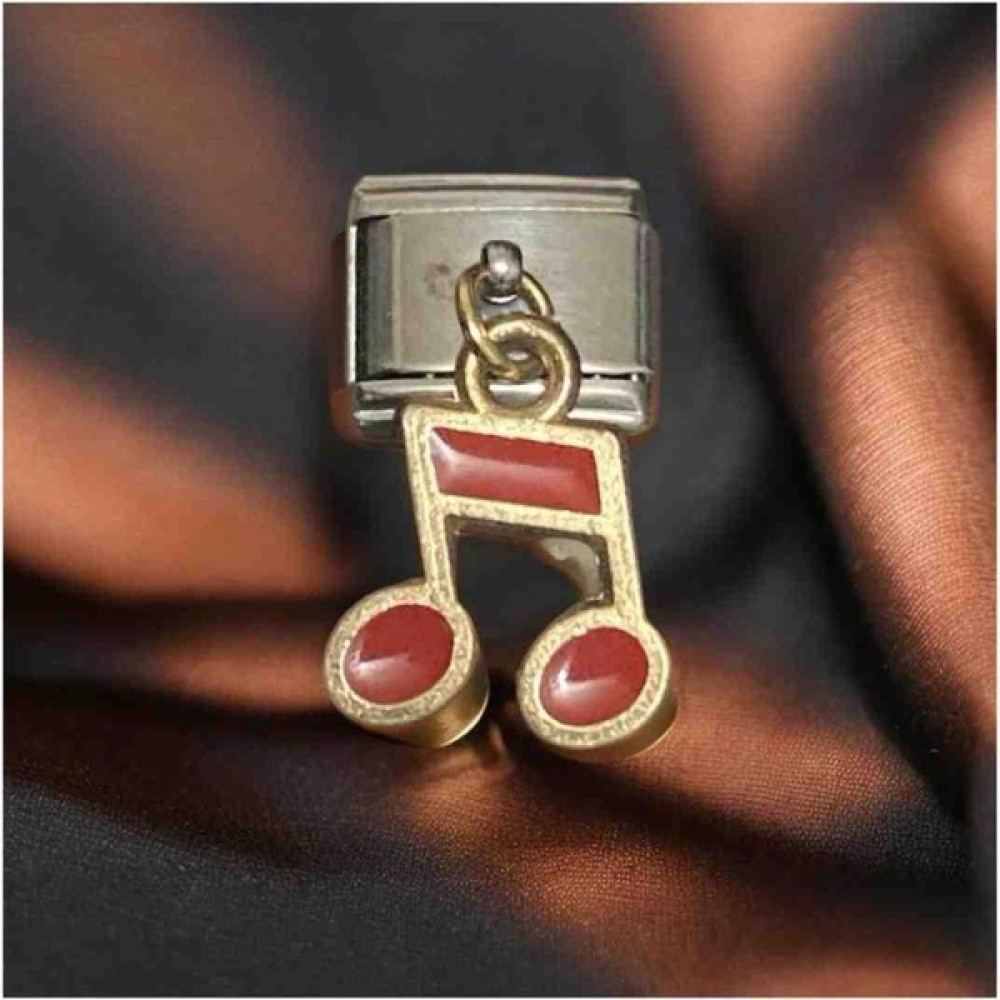 Stainles Steel Italyan Müzik Notalı Detaylı Çelik Charm - Gümüş - Kırmızı Diğer Fiyatı