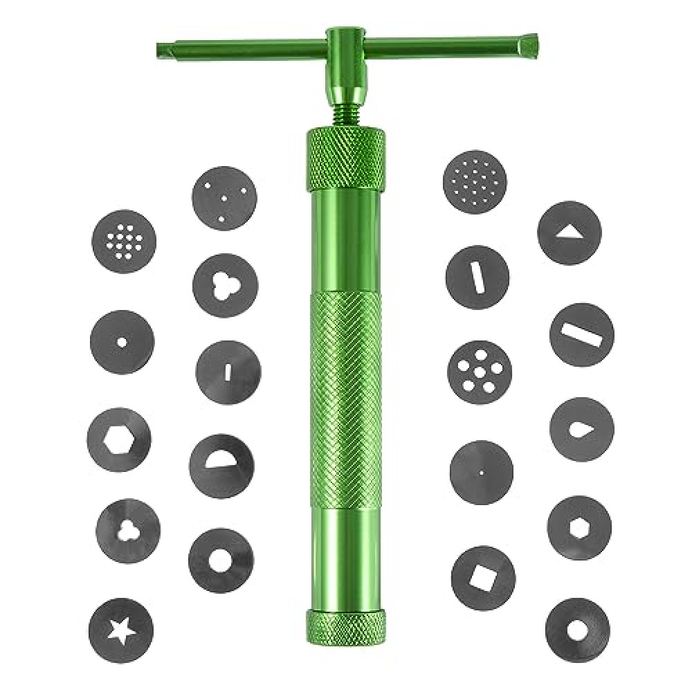 Stainless Steel Clay Extruder Sugar Paste Extruder Cake Fondant Decorating Tool Set Ceramics & Pottery Clay Extruders Mixers & Presses (Green)