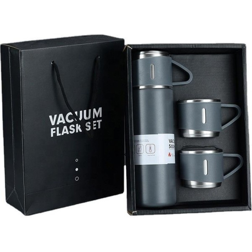 Stainless Steel Vacuum Flask Paslanmaz Çelik Termos Gri 500 ml Kamp Mutfağı Fiyatı