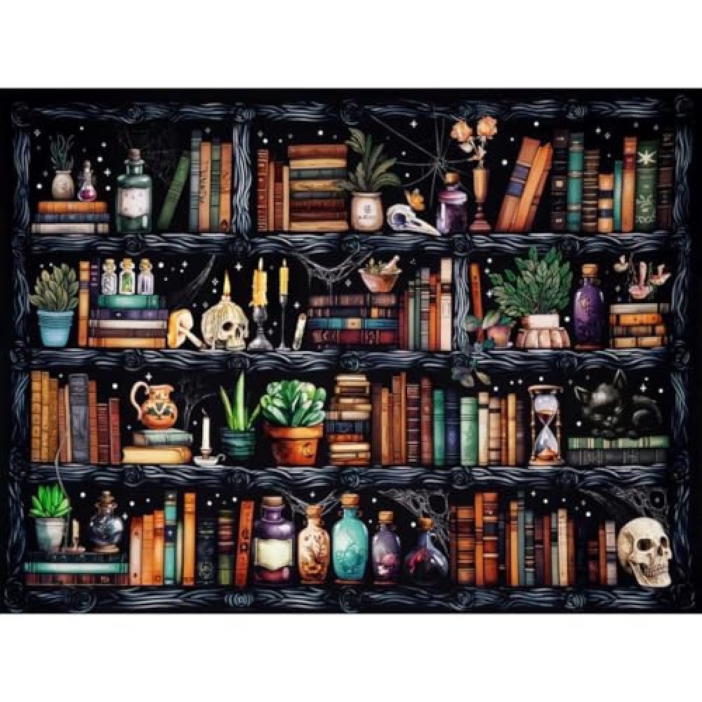 Stamped Cross Stitch Kits for Adults - Bookshelf Embroidery Kits for Beginners Adults,11 CT Patterns Dimensions Counted Cross Stitch Kits for Adults Arts Craft 12x16 inch