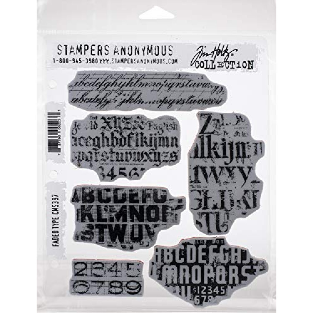 Stampers Anonymous CLING RBBR STAMP SET FADED TYPE