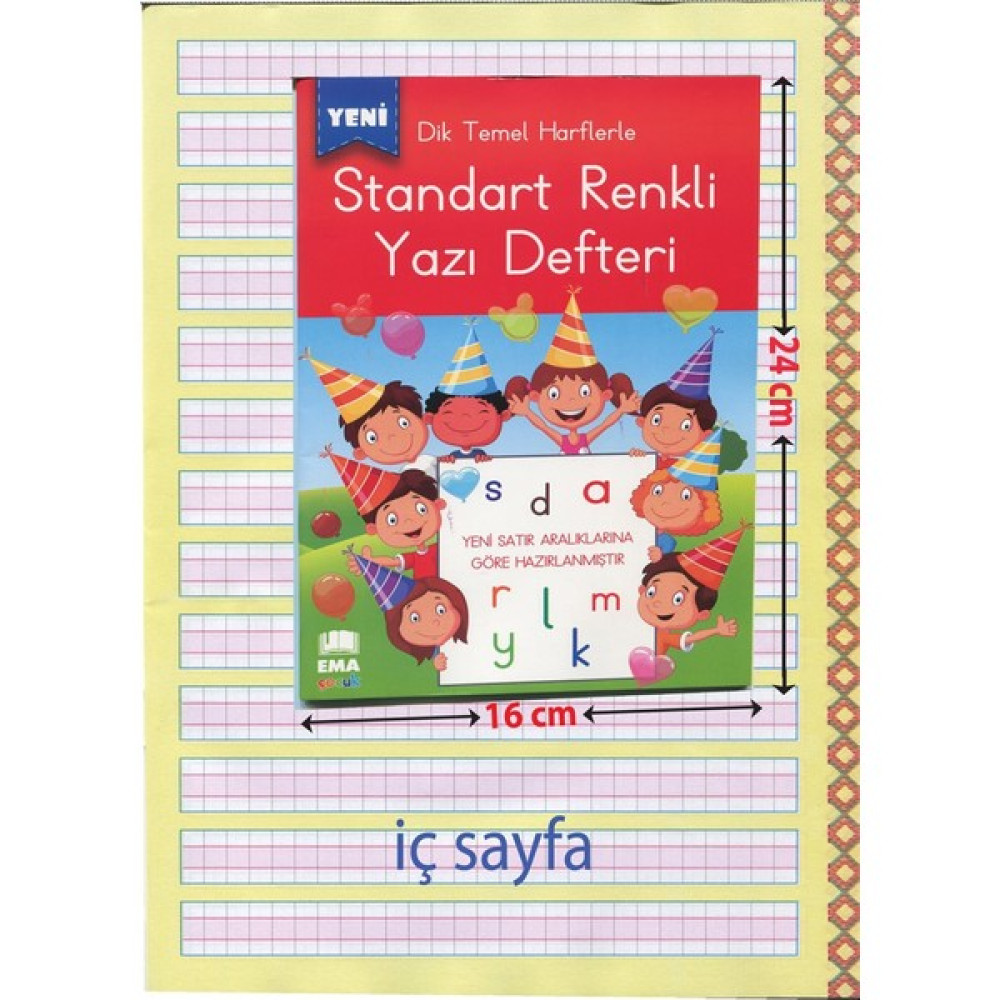 Standart Renkli Yazı Defteri Dik Temel Harflerle Çocuk Öykü Fiyatı