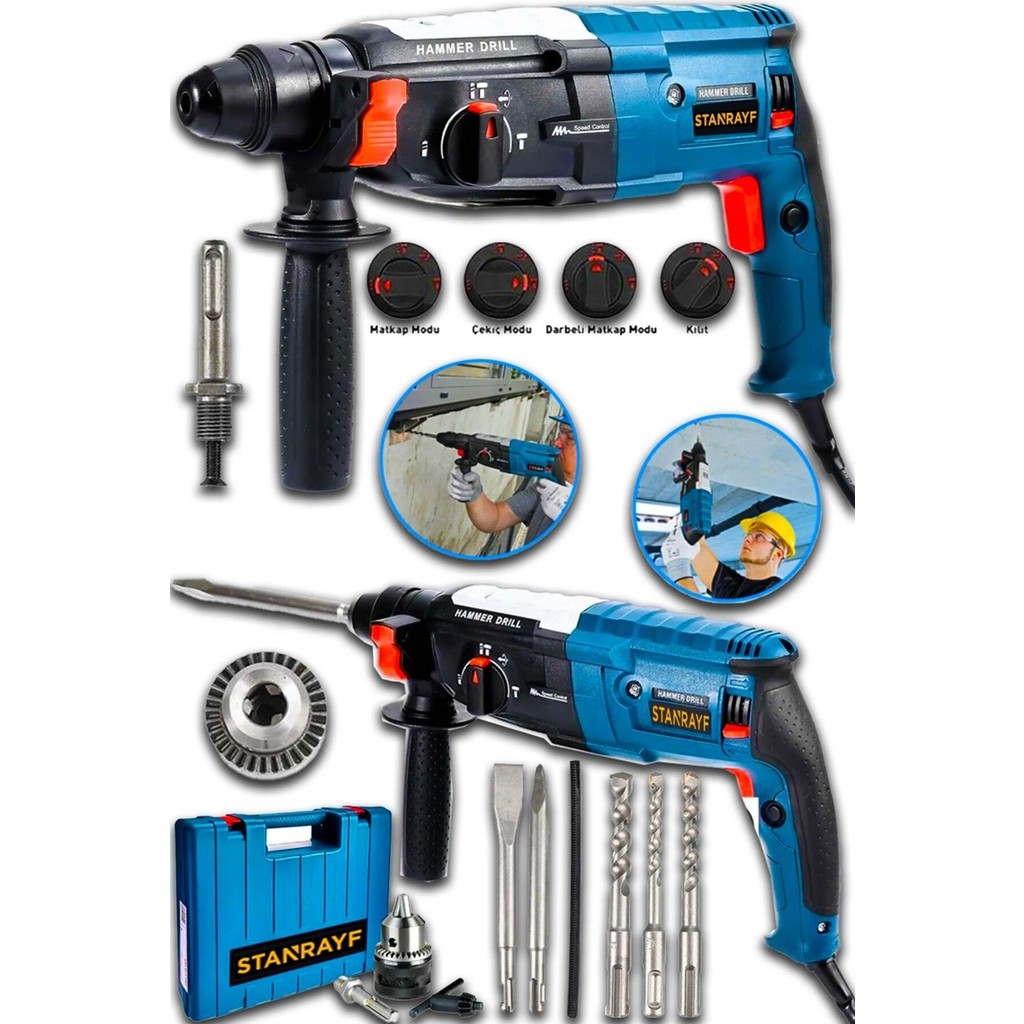 Stanrayf Alman 2.30MM 9200 Wattf Bakır Sargılı Çift Çelik Şanzuman Kırıcı Delici Hilti Matkap 5pcs Uç Hediye Kırıcı Deliciler & Kırıcılar Fiyatı