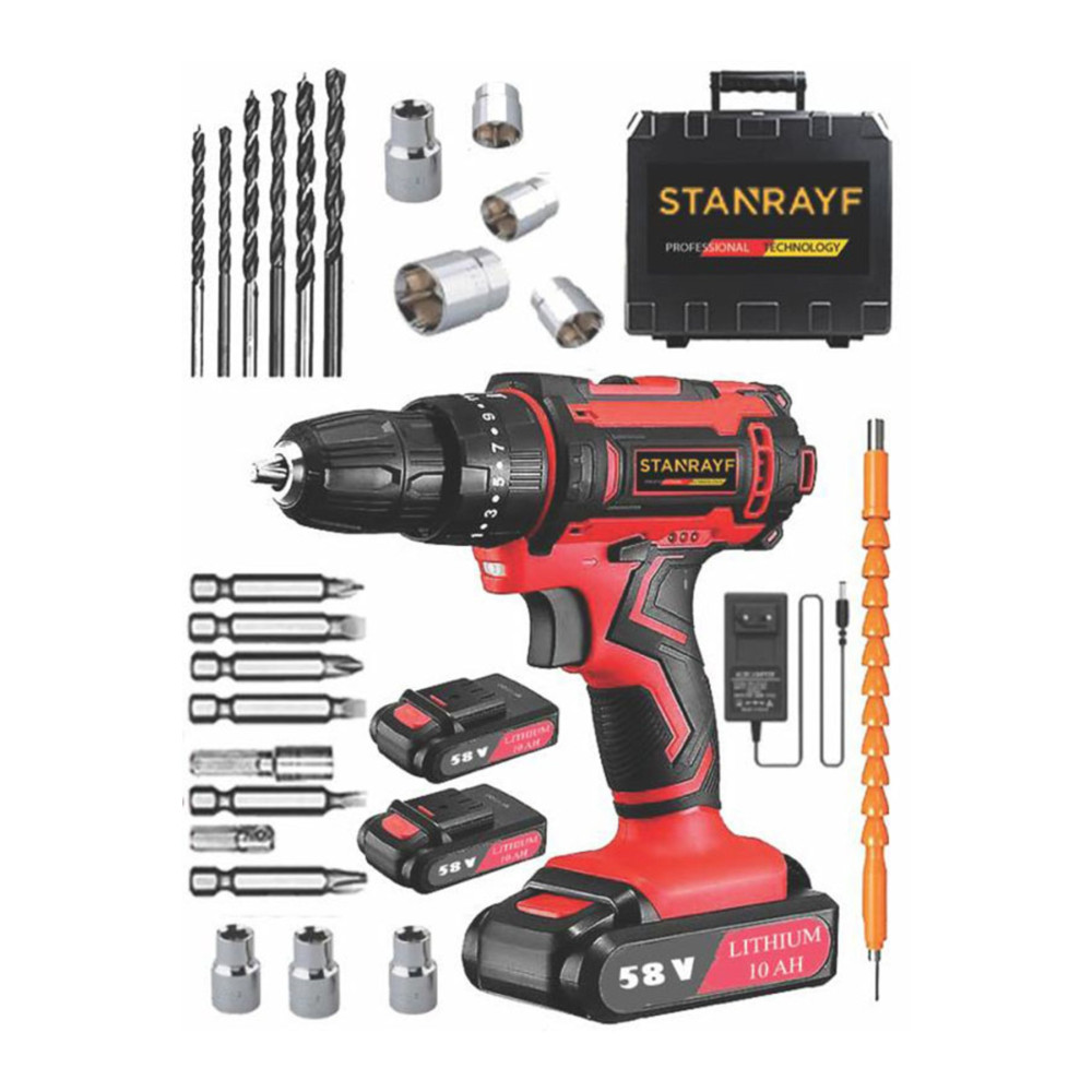 stanrayf Germany Technology 98 V 12 Ah Çelik Şanzıman Bakır Sargılı Şarjlı Darbeli Vidalama Matkap Matkaplar Fiyatı