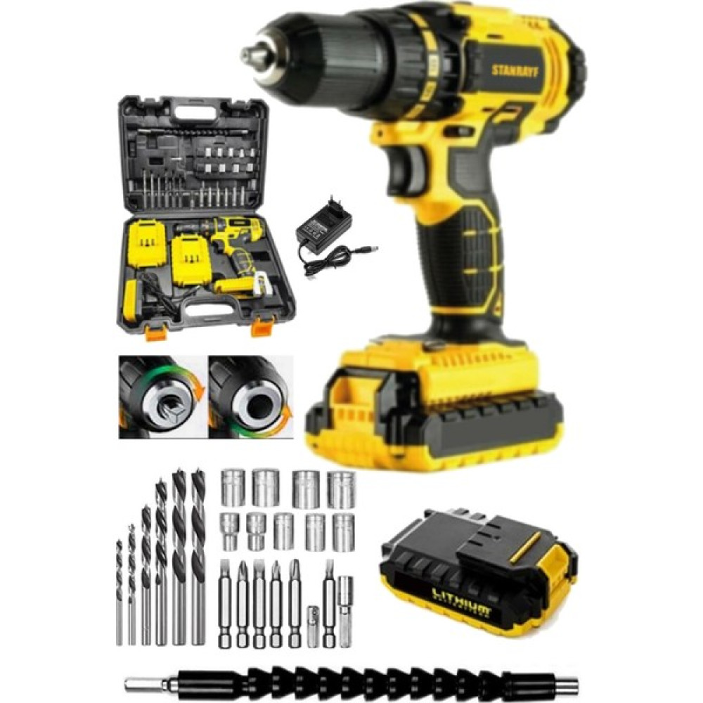 Stanrayf Germany Technology Darbeli Drive 58 V 8 Ah Çift Akülü Metal Şanzuman Şarjlı Matkap 27 Pcs Set Elektrikli El Aletleri Fiyatı