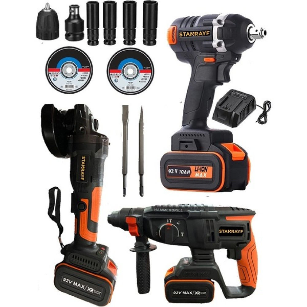 Stanrayf Merican Three Star Akülü 3 Lü Mega Set Kırıcı Delici Somun Sıkma Taşlama Çantalı 2 Bataryalı Brushless Kırıcı Deliciler & Kırıcılar Fiyatı